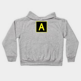 A - Alpha - FAA taxiway sign, phonetic alphabet Kids Hoodie